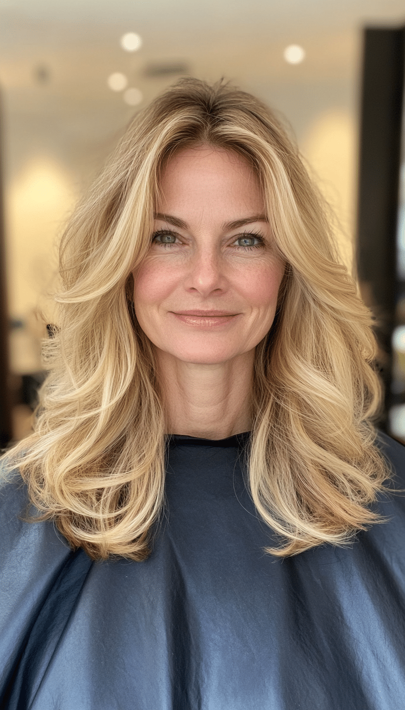 11. Shoulder-Length Soft Waves in Golden Blonde (Haircuts For Women Over 50 With Fine Hair) - Haircuts For Women Over 50 With Fine Hair