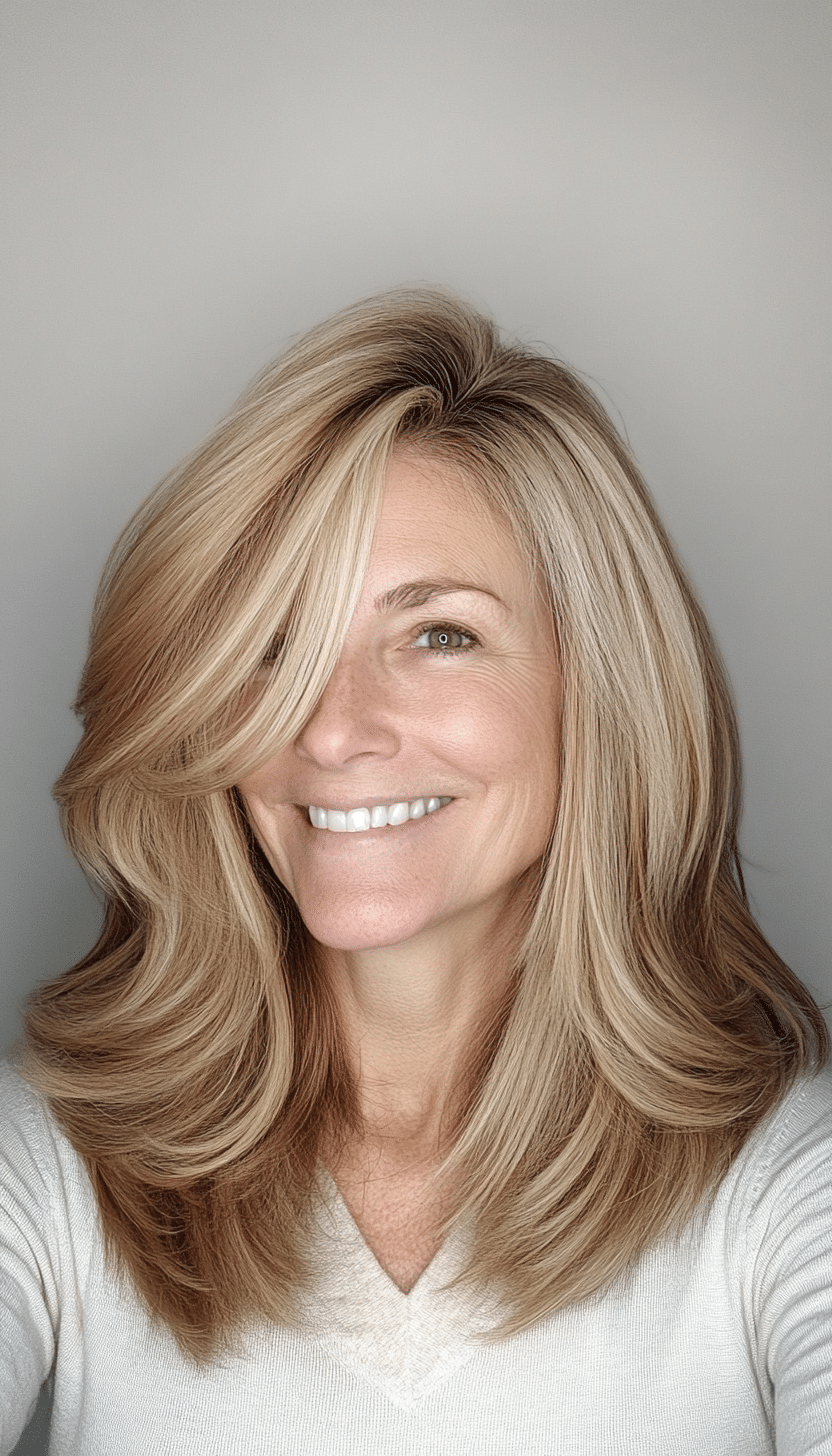 22. Neck-Length Soft Layers in Honey Blonde (Haircuts For Women Over 50 With Fine Hair) - Haircuts For Women Over 50 With Fine Hair