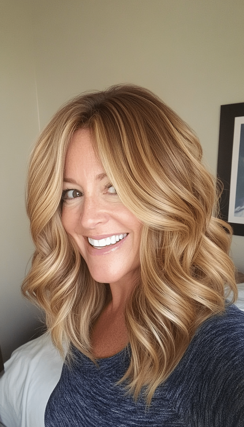 3. Wavy Lob in Golden Blonde (Hairstyles For Women Over 50 With Thick Hair) - Hairstyles For Women Over 50 With Thick Hair