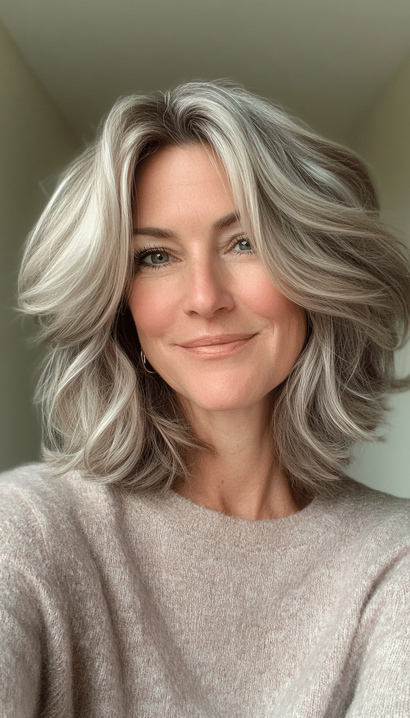 16. Tousled Bob with Wispy Bangs in Medium Ash Blonde (Hairstyles For Women Over 50 With Thick Hair) - Hairstyles For Women Over 50 With Thick Hair