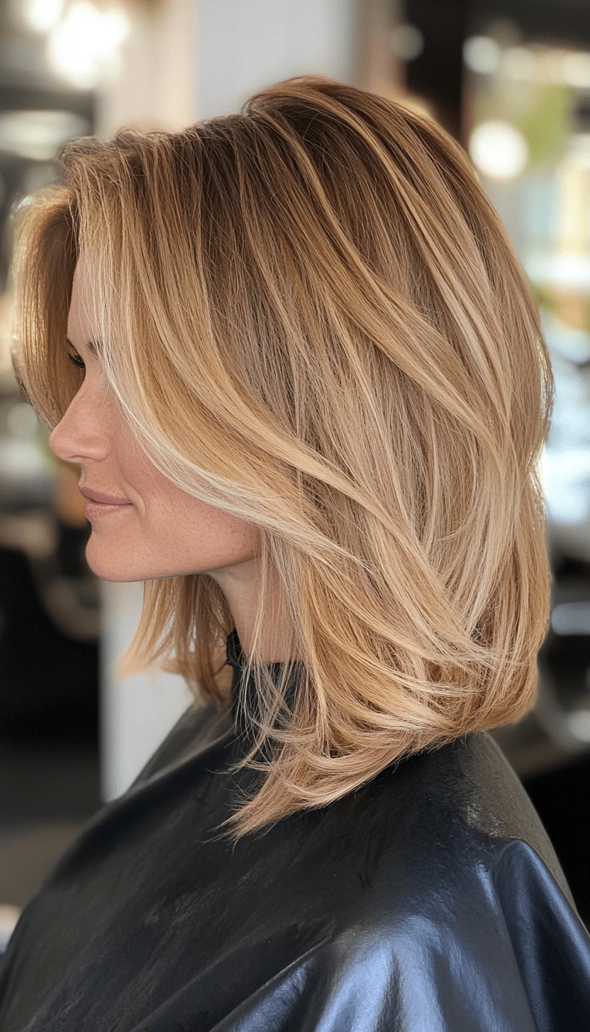 9. Neck-Length Rounded Bob in Golden Blonde (Layered Hairstyles For Thin Hair) - Layered Hairstyles For Thin Hair