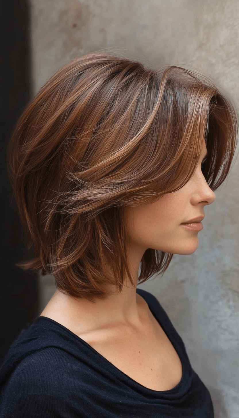 19. Tapered Layered Cut in Classic Medium Brown (Layered Hairstyles For Thin Hair) - Layered Hairstyles For Thin Hair