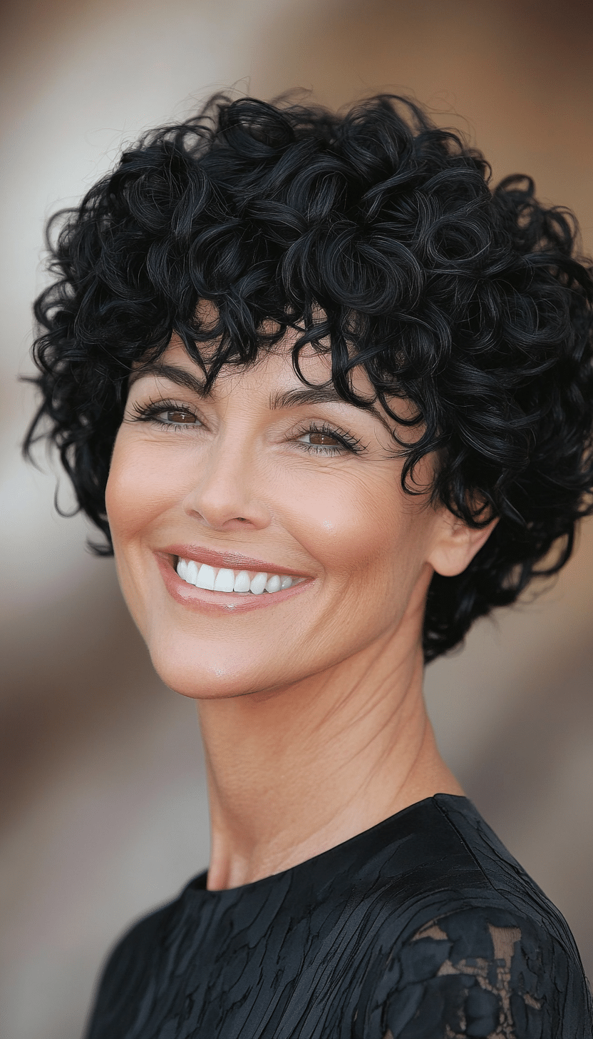 20. Tapered Coily Pixie in Jet Black (Short Curly Haircuts For Older Women) - Short Curly Haircuts For Older Women