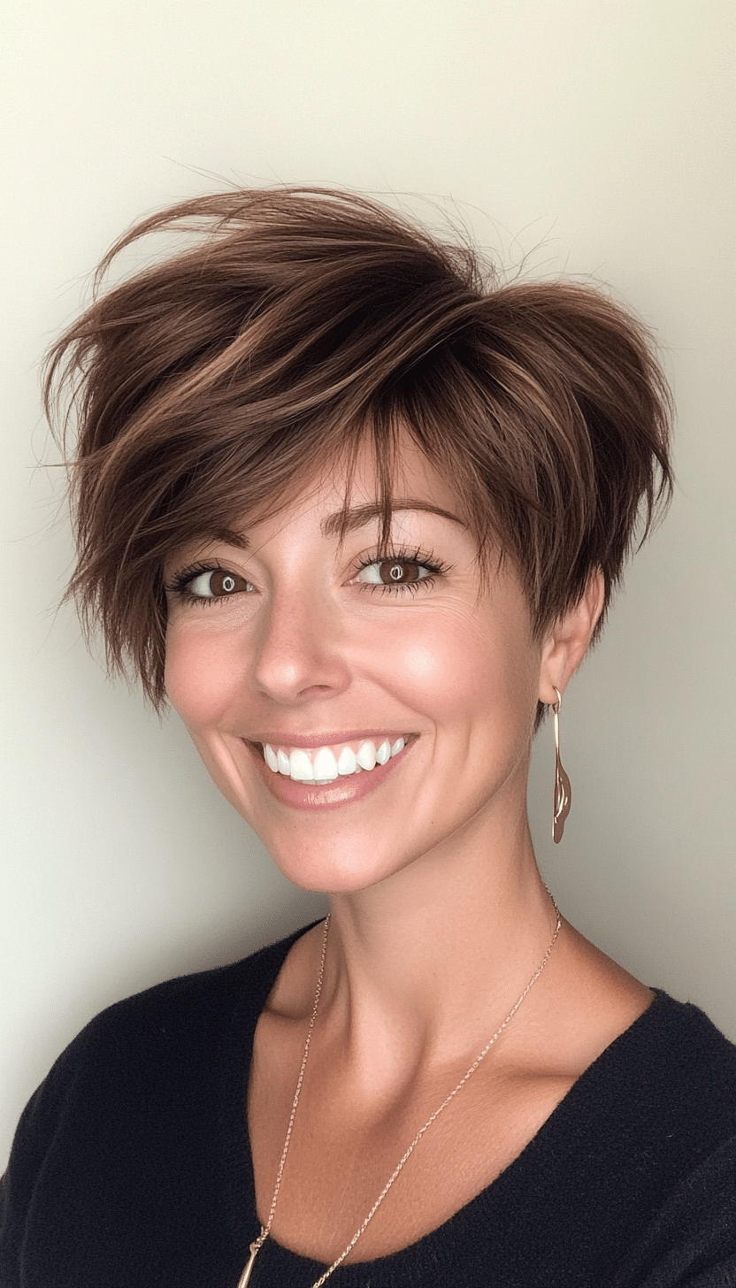 10. Undercut Pixie Bob in Espresso Brown (Pixie Bob Haircut Ideas) - Pixie Bob Haircut Ideas