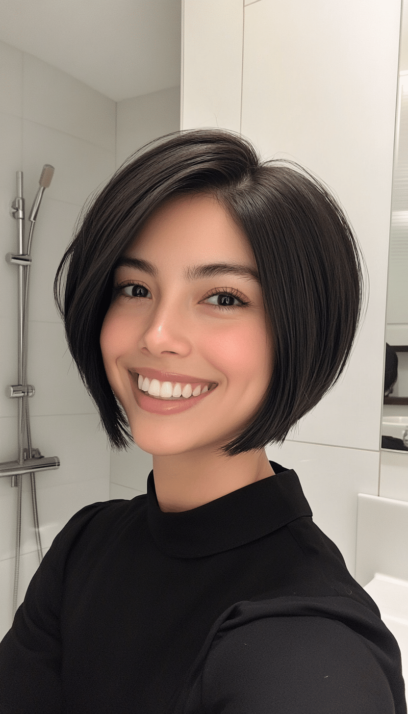 15. Rounded Pixie Bob in Warm Black (Pixie Bob Haircut Ideas) - Pixie Bob Haircut Ideas