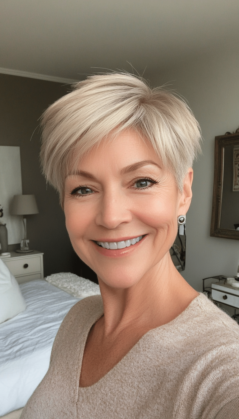 3. Soft Layered Ash Blonde Pixie (Short Pixie Haircuts For Women Over 60) - Short Pixie Haircuts For Women Over 60