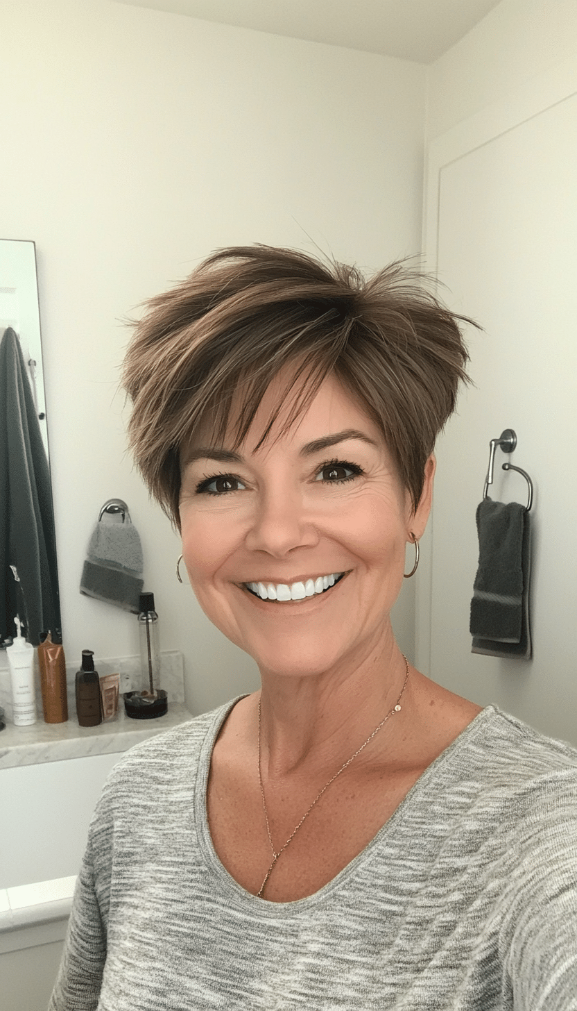 18. Piecey Soft Mocha Pixie (Short Pixie Haircuts For Women Over 60) - Short Pixie Haircuts For Women Over 60