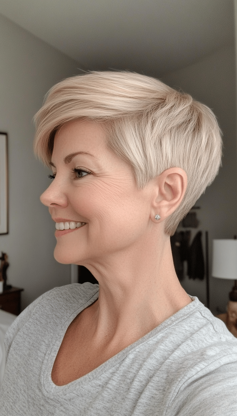 19. Boyish Light Beige Blonde Pixie (Short Pixie Haircuts For Women Over 60) - Short Pixie Haircuts For Women Over 60