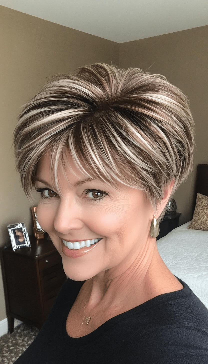 27. Frosted Espresso Pixie Cut (Short Pixie Haircuts For Women Over 60) - Short Pixie Haircuts For Women Over 60