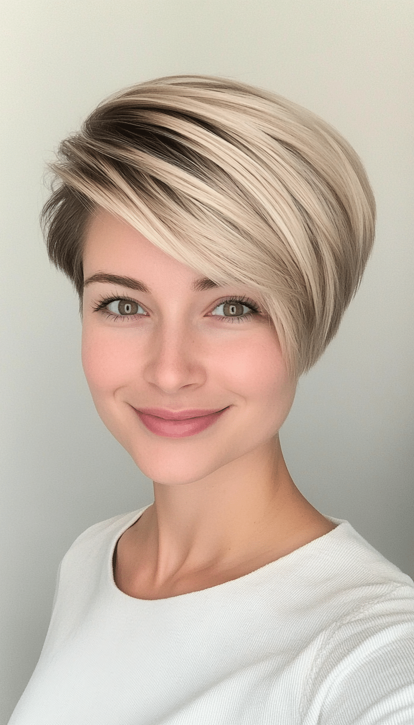 11. Modern Bowl Cut in Dark Blonde (Short Hairstyles For Thick Hair) - Short Hairstyles For Thick Hair