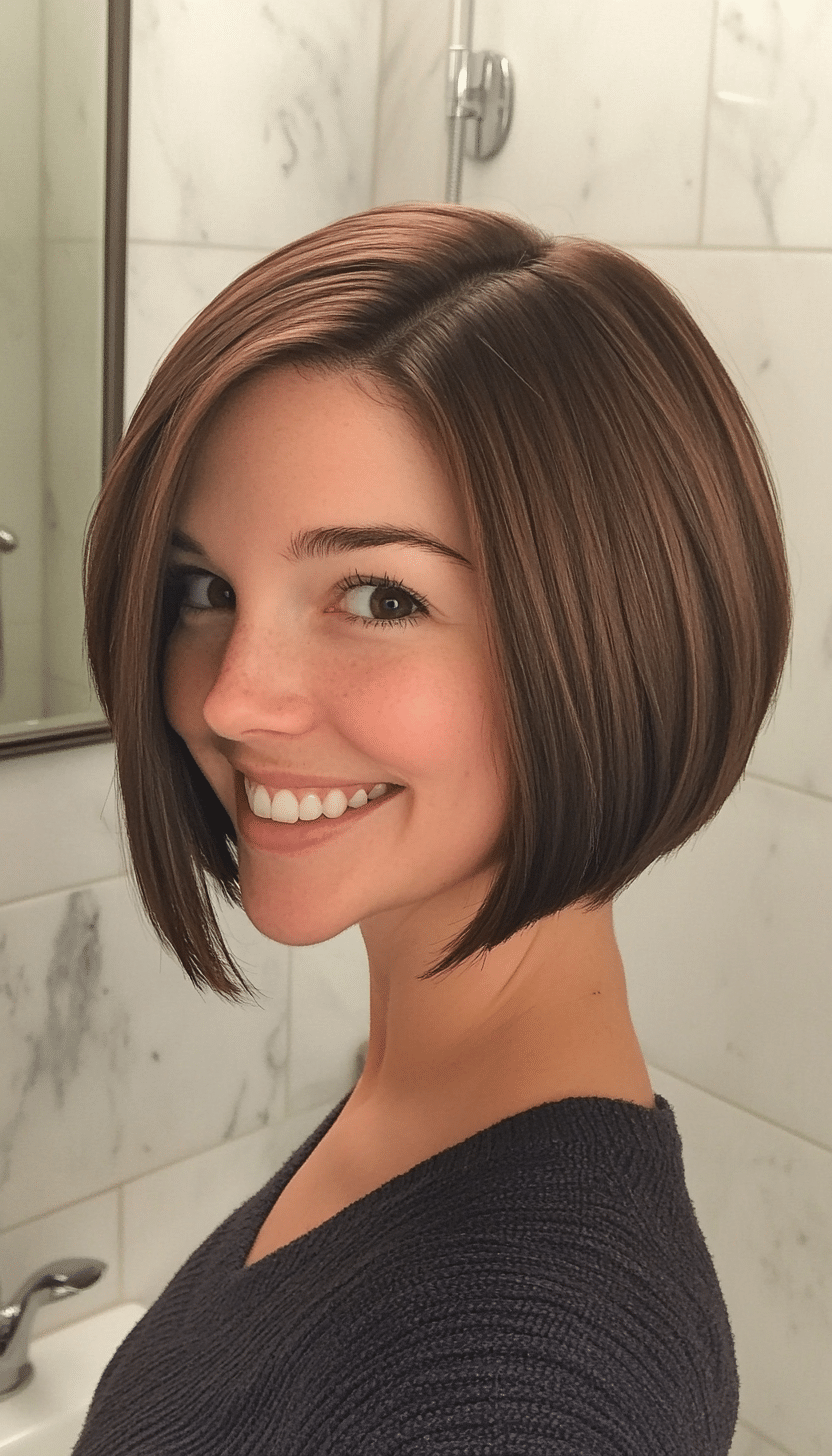 18. Short Undercut Bob in Deep Brown (Short Hairstyles For Thick Hair) - Short Hairstyles For Thick Hair