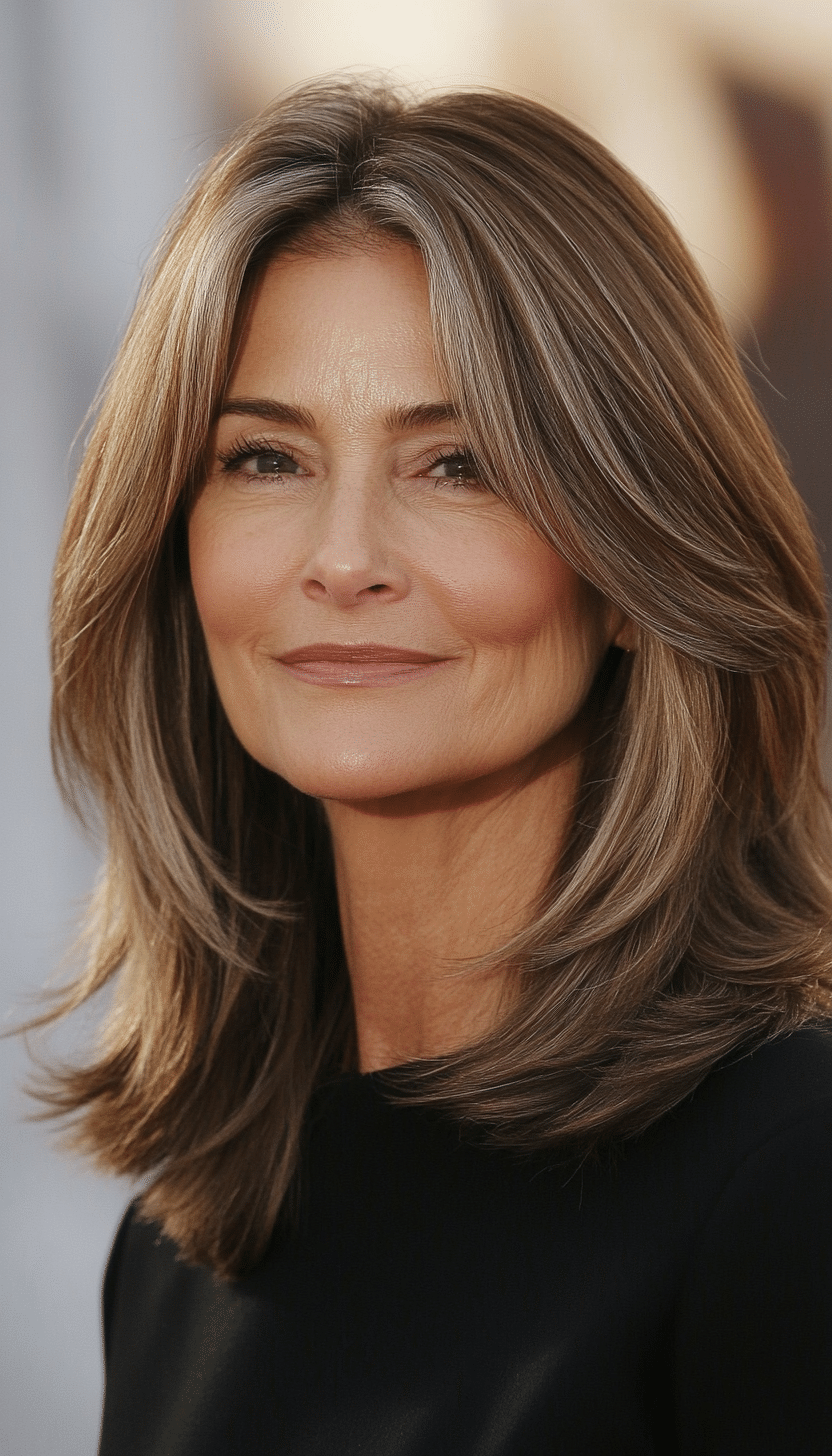 27. Subtle Layers in Medium Brown (Medium Haircuts For Older Women) - Medium Haircuts For Older Women