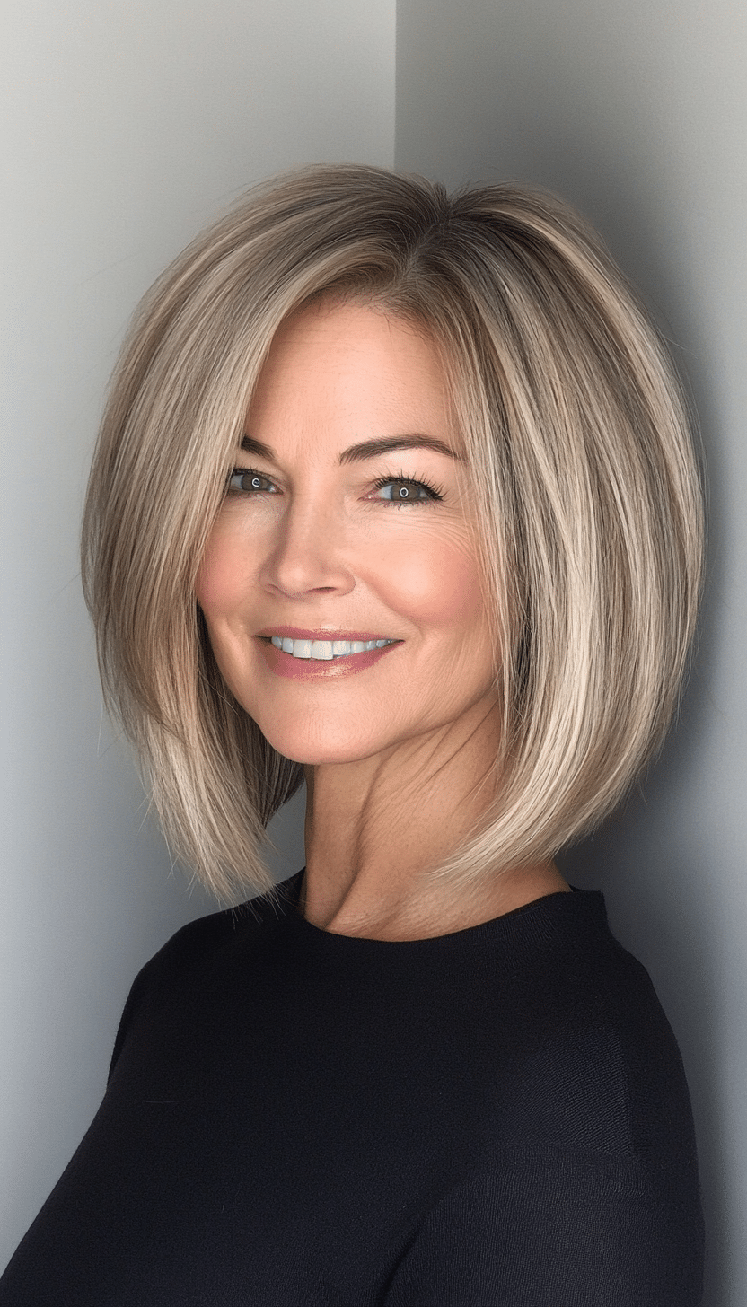 17. Chin-Length Bob with Subtle Layers in Natural Blonde (Bob Hairstyles For Women Over 50) - Bob Hairstyles For Women Over 50