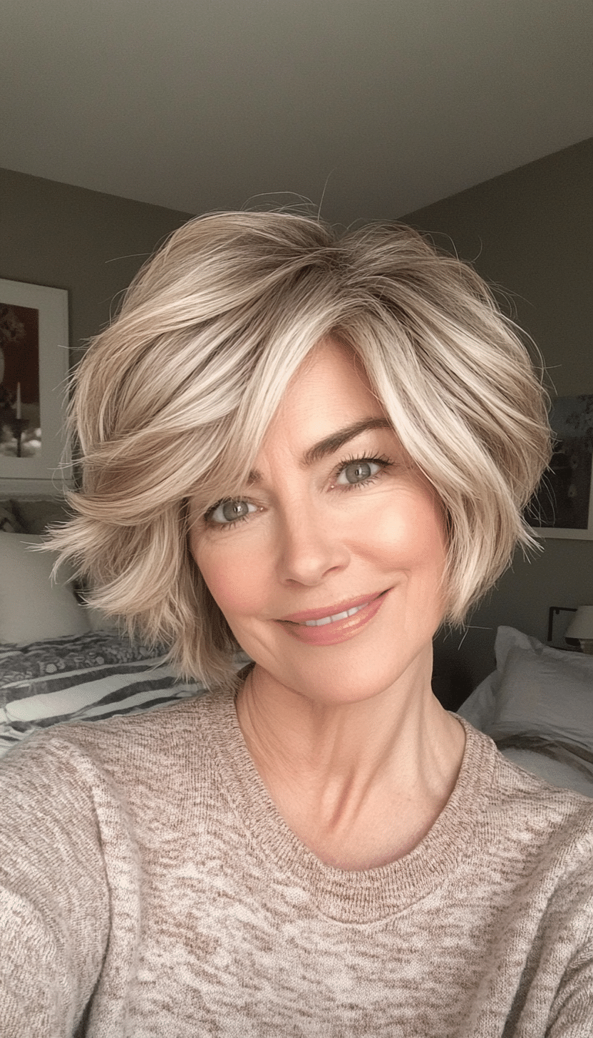 5. Short Shag Pixie in Sandy Blonde (Pixie Hairstyles For Women Over 50) - Pixie Hairstyles For Women Over 50