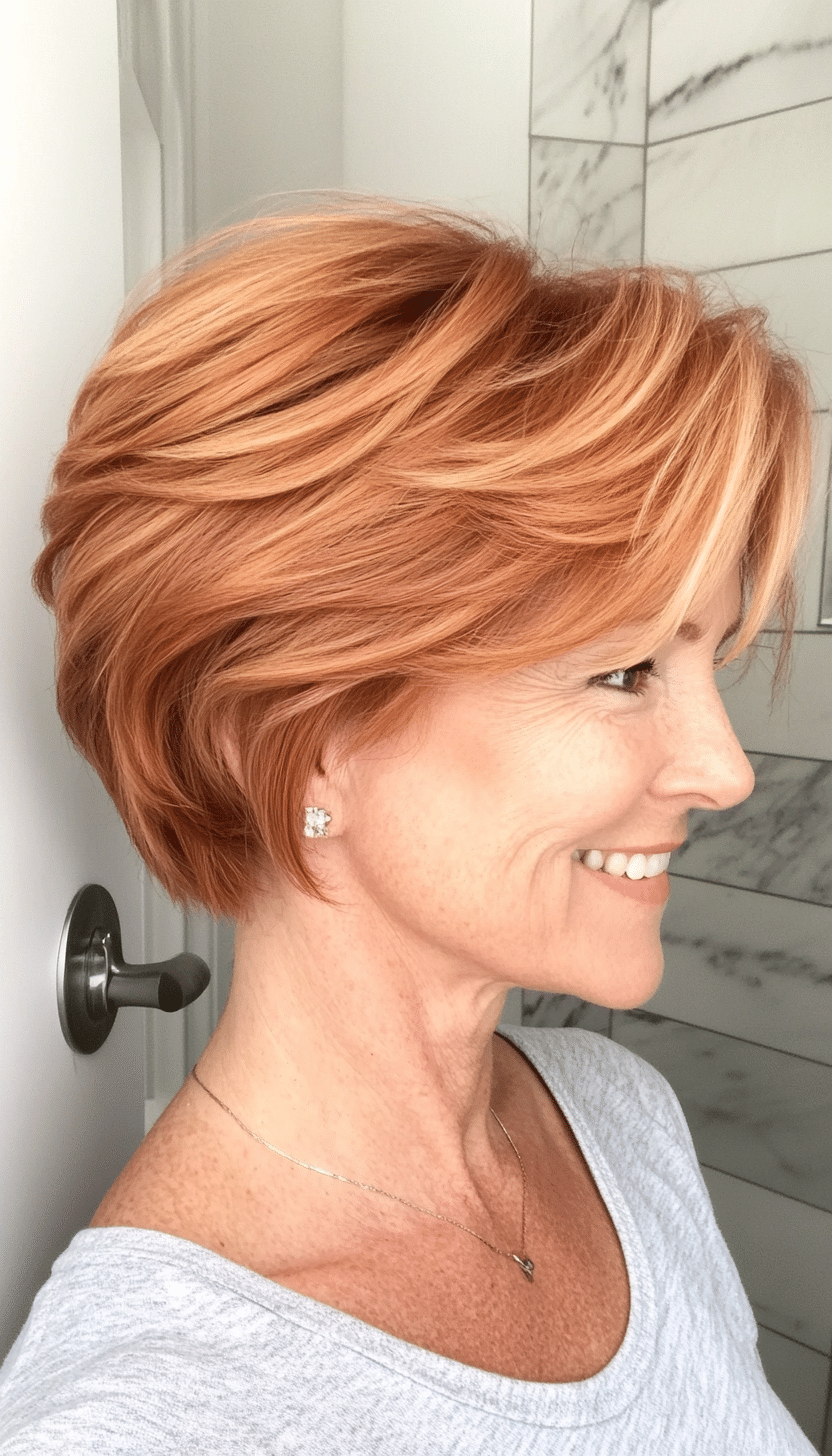 11. Tousled Pixie with Fringe in Soft Auburn (Pixie Hairstyles For Women Over 50) - Pixie Hairstyles For Women Over 50