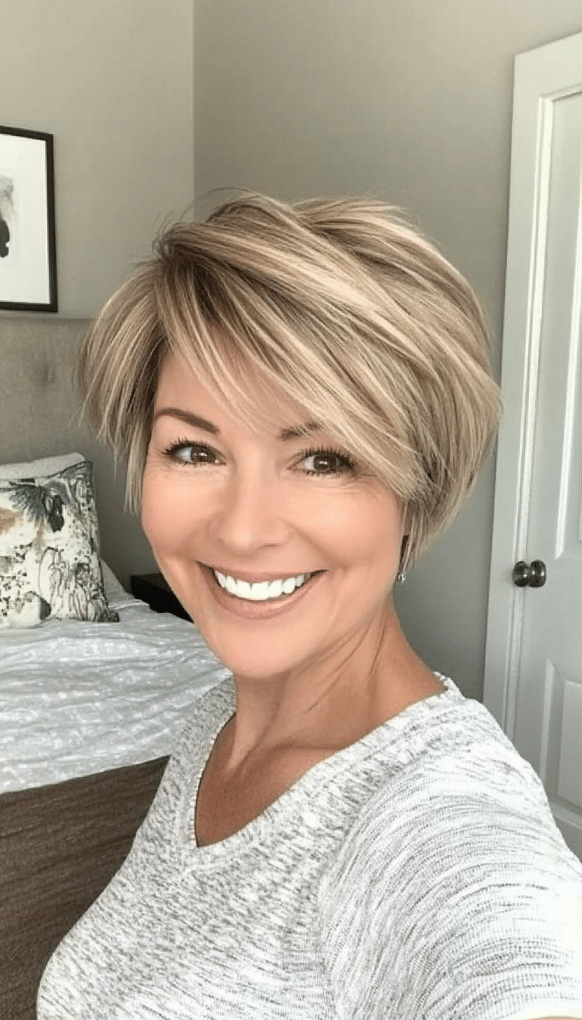 23. Choppy Pixie in Cool Beige Blonde (Pixie Hairstyles For Women Over 50) - Pixie Hairstyles For Women Over 50