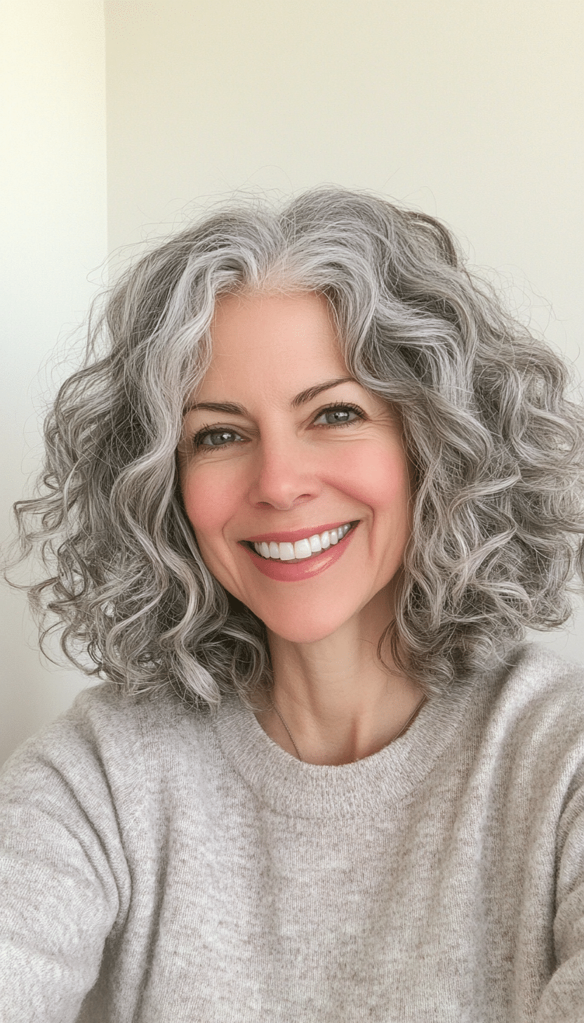 5. Natural Gray Curly Crop with Tapered Sides (Senior Haircuts For Older Women) - Senior Haircuts For Older Women