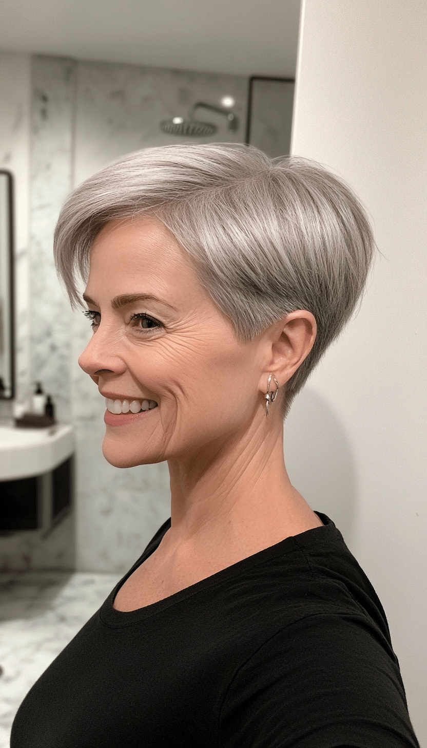 4. Classic Pixie in Natural Gray (Short Hairstyles For Women Over 60 With Thin Hair) - Short Hairstyles For Women Over 60 With Thin Hair