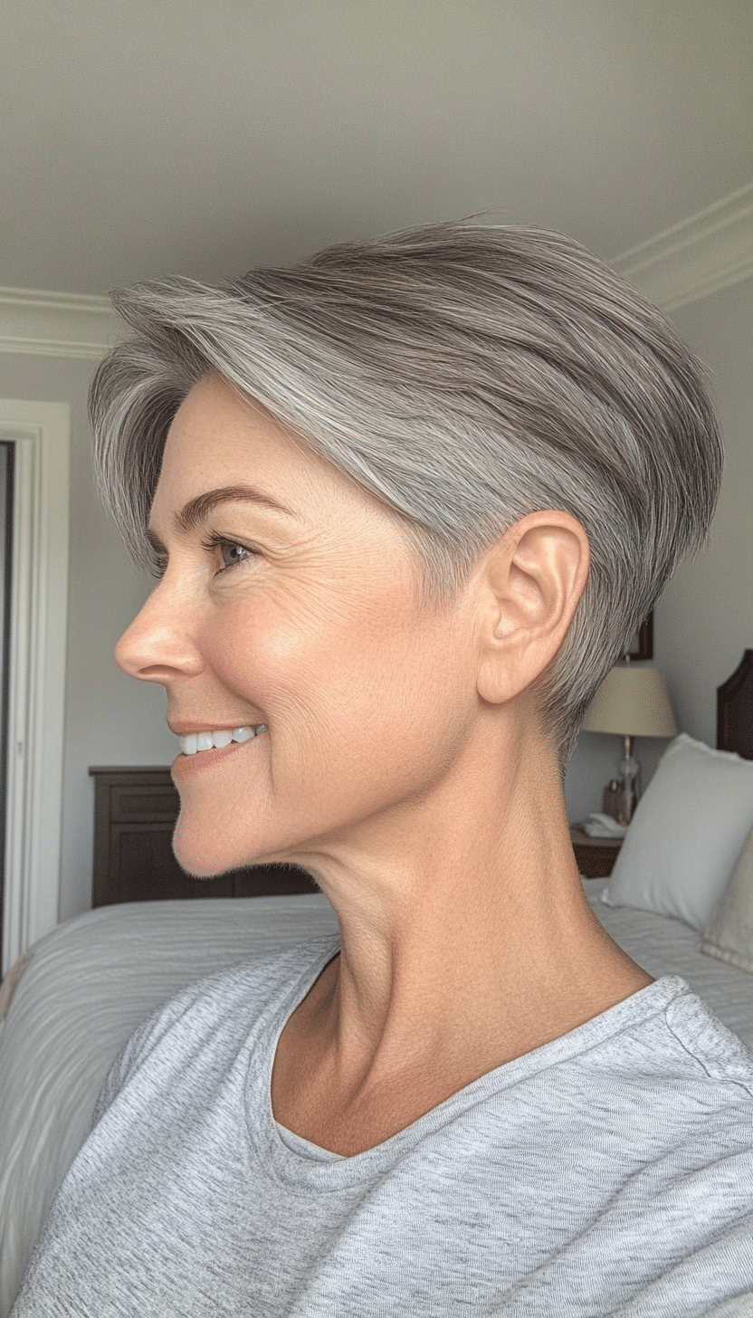 11. Tapered Cut in Salt and Pepper (Short Hairstyles For Women Over 60 With Thin Hair) - Short Hairstyles For Women Over 60 With Thin Hair