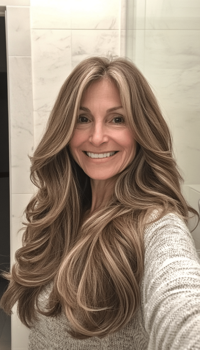 5. Soft Mocha Wave Cut (Long Haircuts For Older Women) - Long Haircuts For Older Women