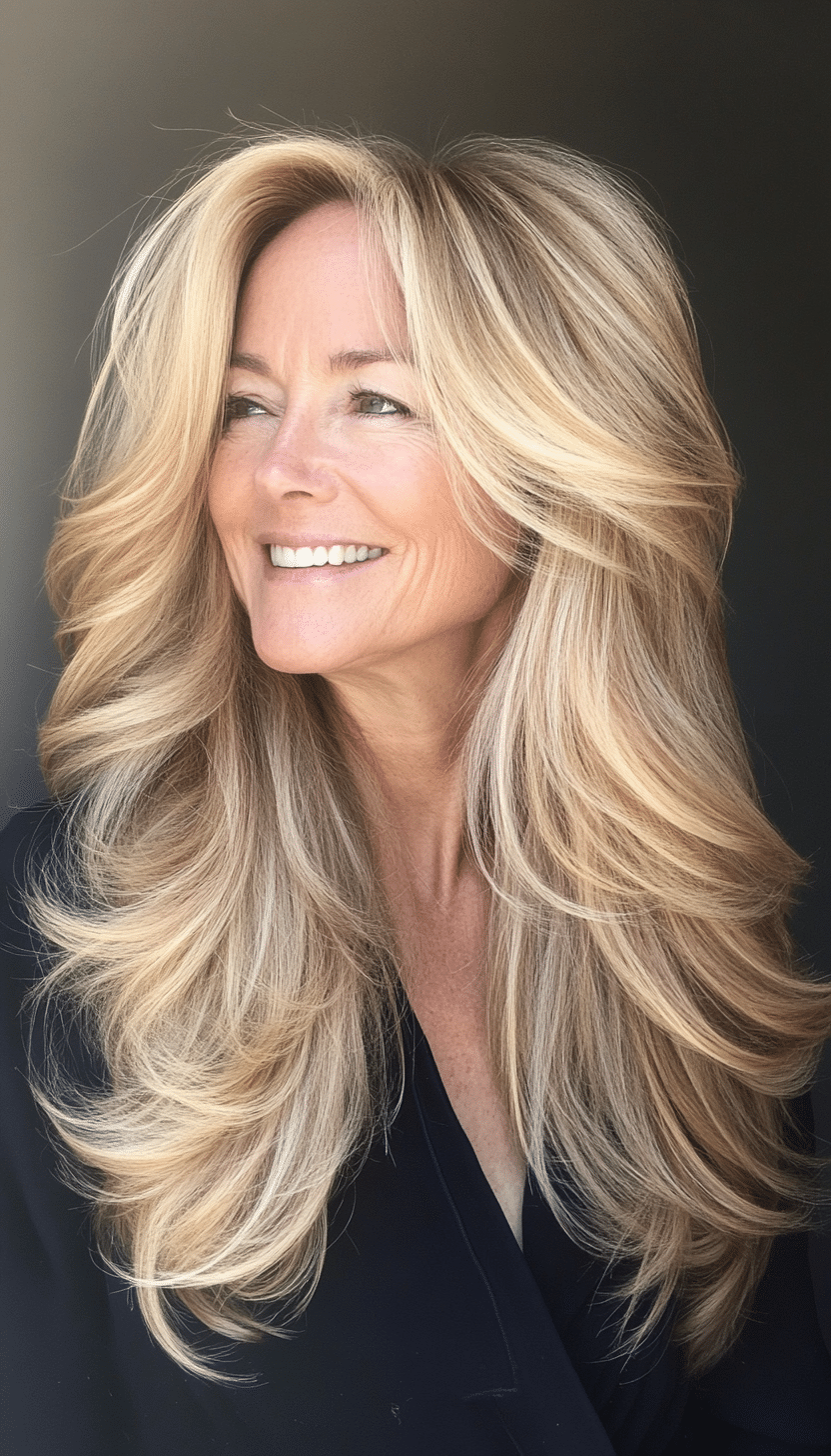 17. Sandy Blonde Taper Cut (Long Haircuts For Older Women) - Long Haircuts For Older Women