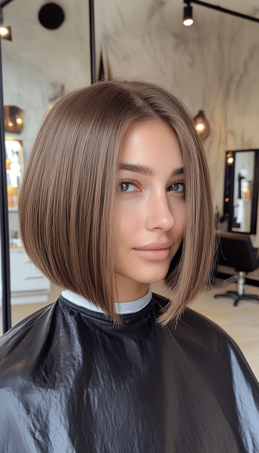 2. Blunt Cut Bob in Ash Brown (Medium Bob Hairstyles) - Medium Bob Hairstyles