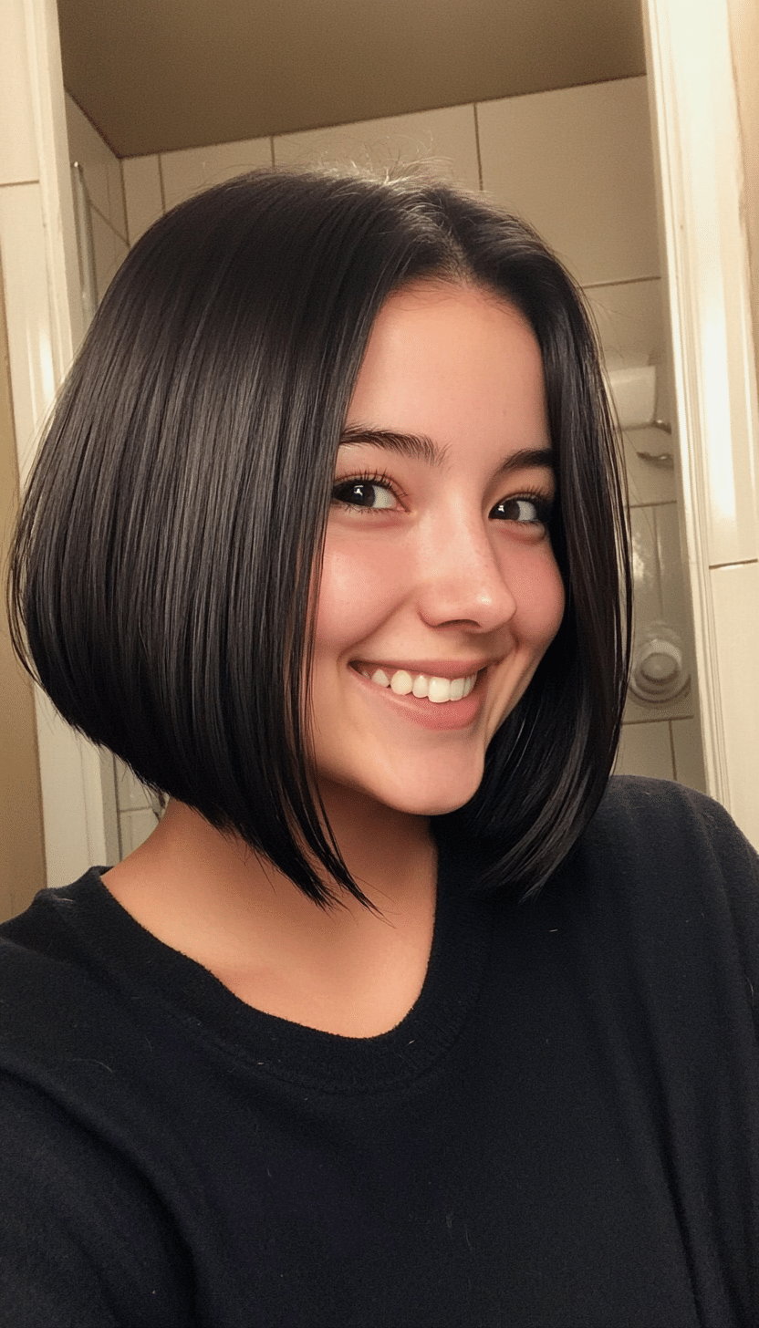 13. Inverted Bob in Soft Black (Medium Bob Hairstyles) - Medium Bob Hairstyles