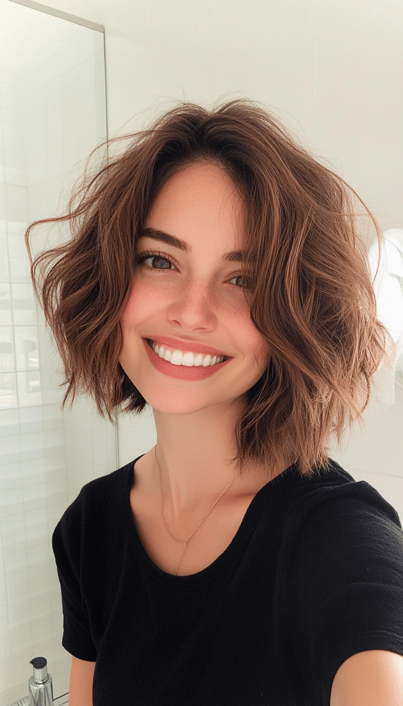 19. Shaggy Bob in Honey Brown (Medium Bob Hairstyles) - Medium Bob Hairstyles