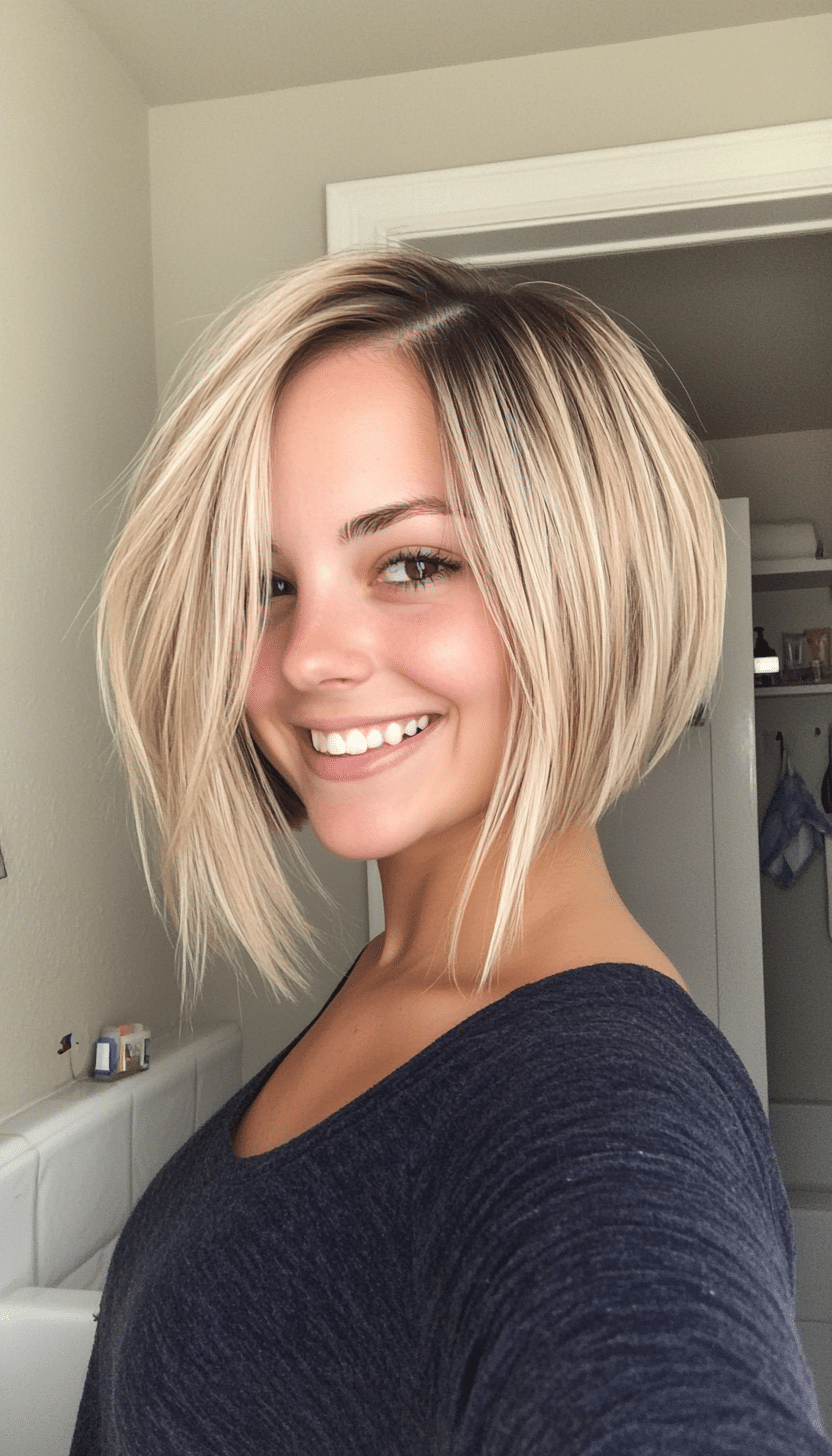 21. Medium Razor Cut Bob in Dark Blonde (Medium Bob Hairstyles) - Medium Bob Hairstyles