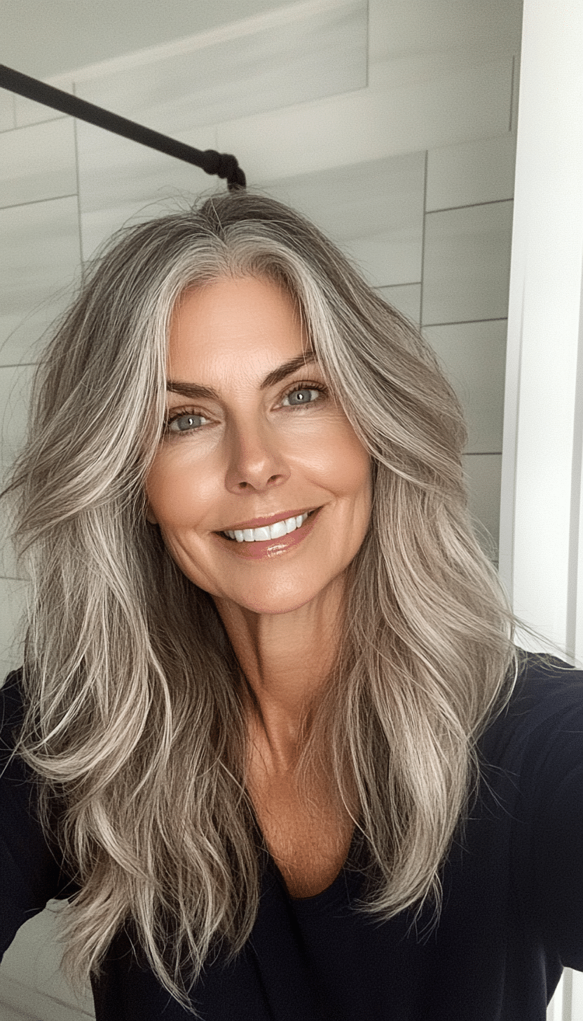 17. Tousled Lob with Natural Dark Blonde (Haircuts For Women Over 50 With Thin Hair) - Haircuts For Women Over 50 With Thin Hair