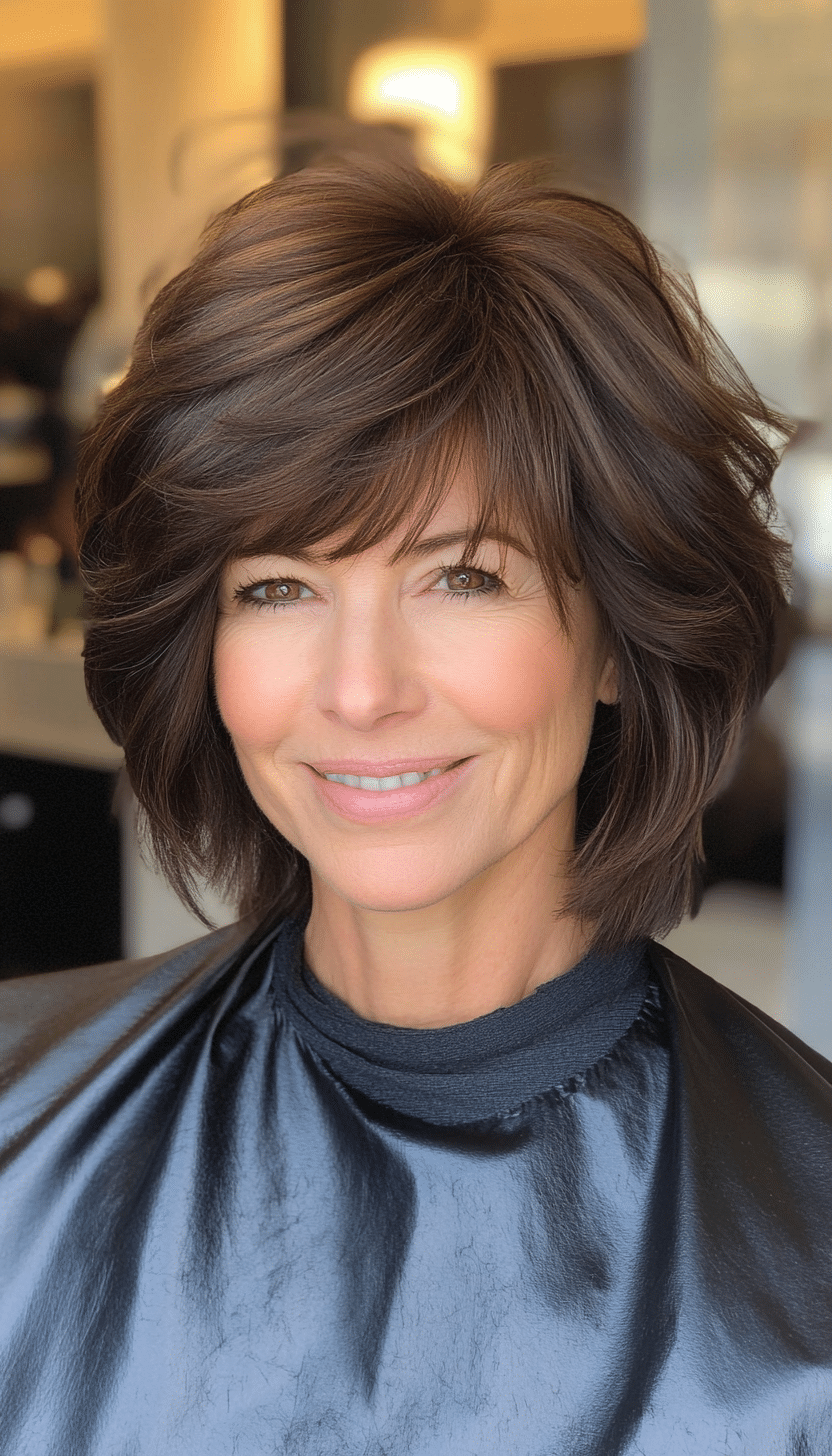 10. Espresso Choppy Shag (Short Shag Haircuts With Bangs For Older Women) - Short Shag Haircuts With Bangs For Older Women