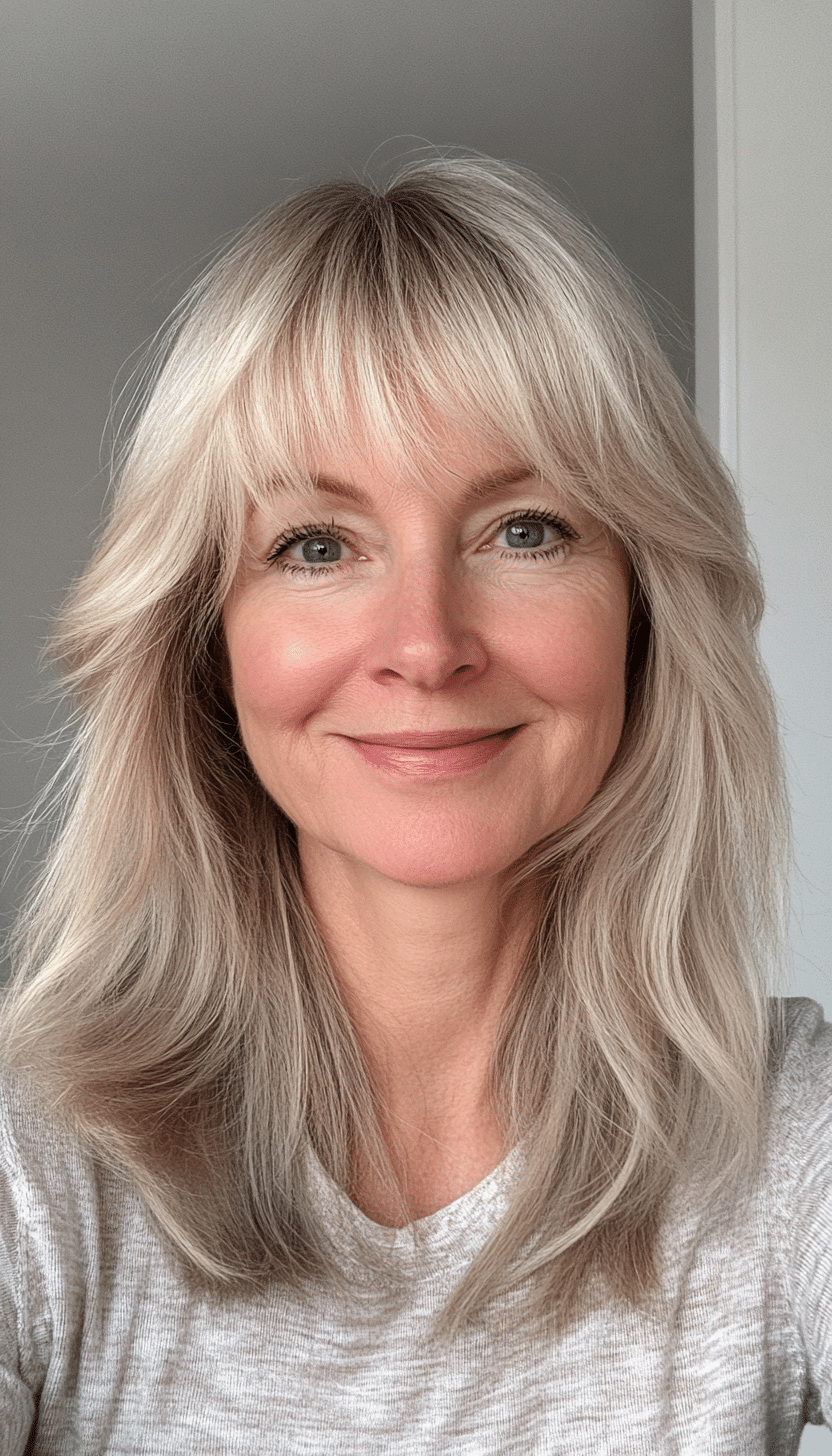 7. Wispy Bangs in Sandy Blonde (Haircuts For Older Women With Thinning Hair) - Haircuts For Older Women With Thinning Hair