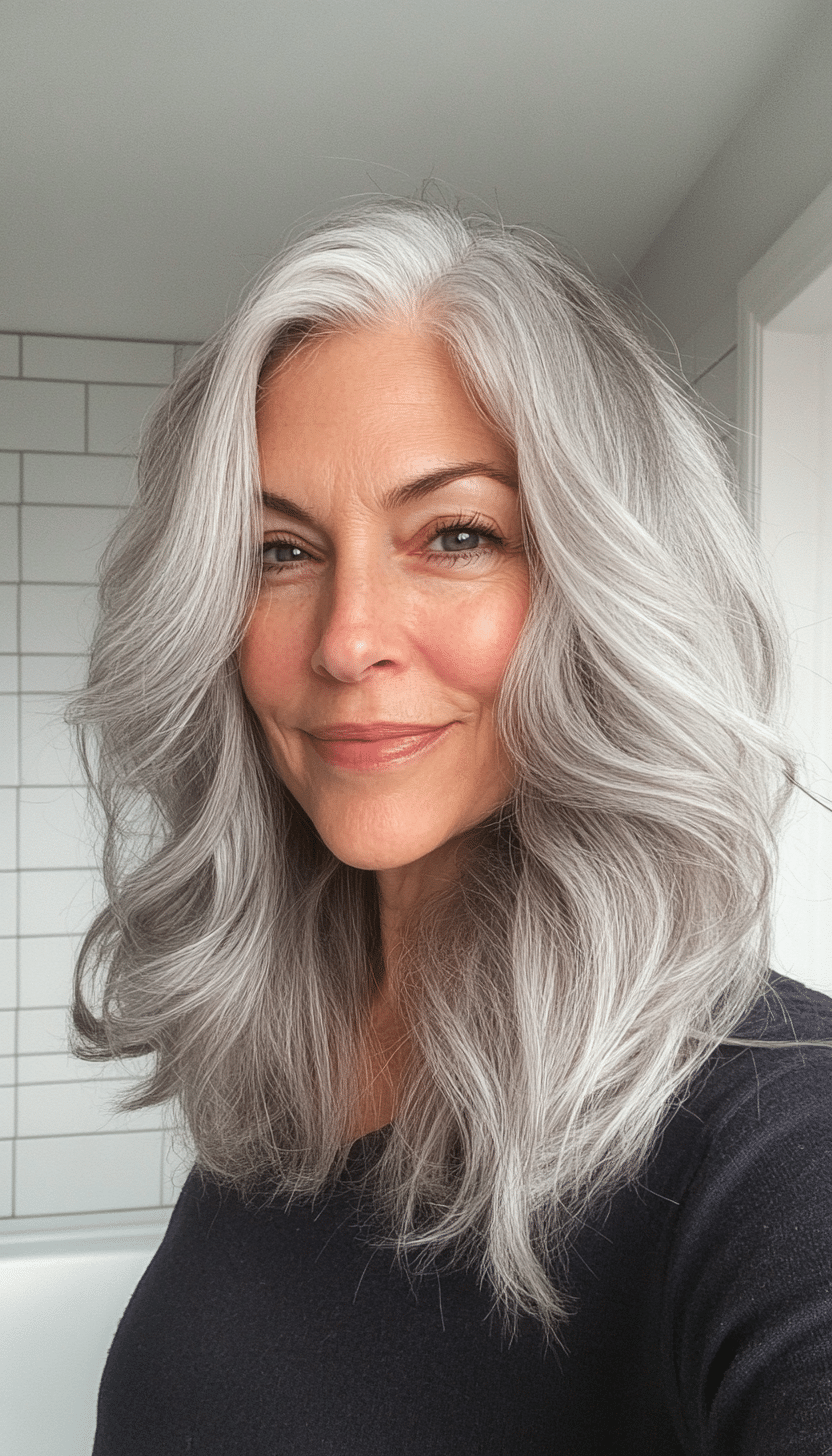 14. Sculpted Waves in Natural Grey (Haircuts For Older Women With Thinning Hair) - Haircuts For Older Women With Thinning Hair