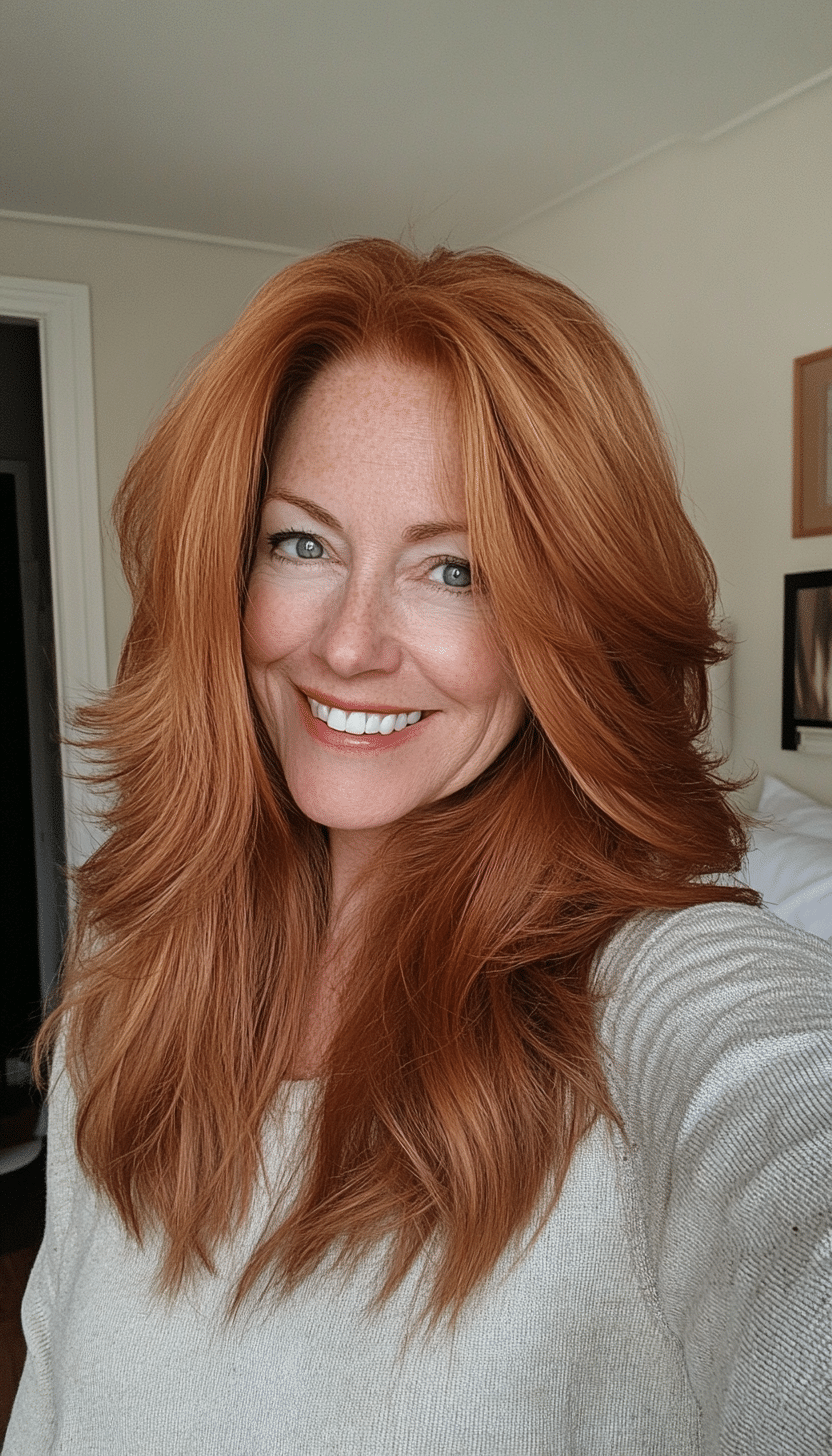 15. Bohemian Rhapsody in Deep Ginger (Haircuts For Older Women With Thinning Hair) - Haircuts For Older Women With Thinning Hair
