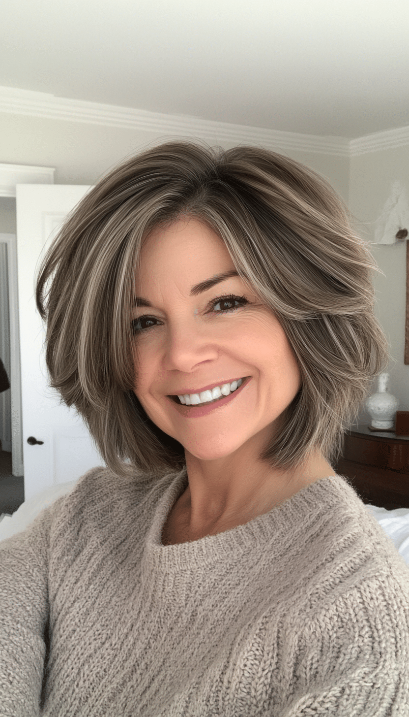 18. Breezy Flip in Ash Brown (Haircuts For Older Women With Thinning Hair) - Haircuts For Older Women With Thinning Hair