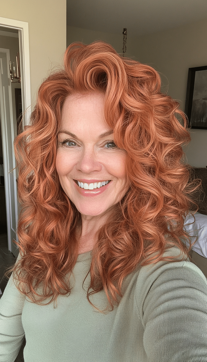 24. Lush Curls in Rich Copper (Haircuts For Older Women With Thinning Hair) - Haircuts For Older Women With Thinning Hair