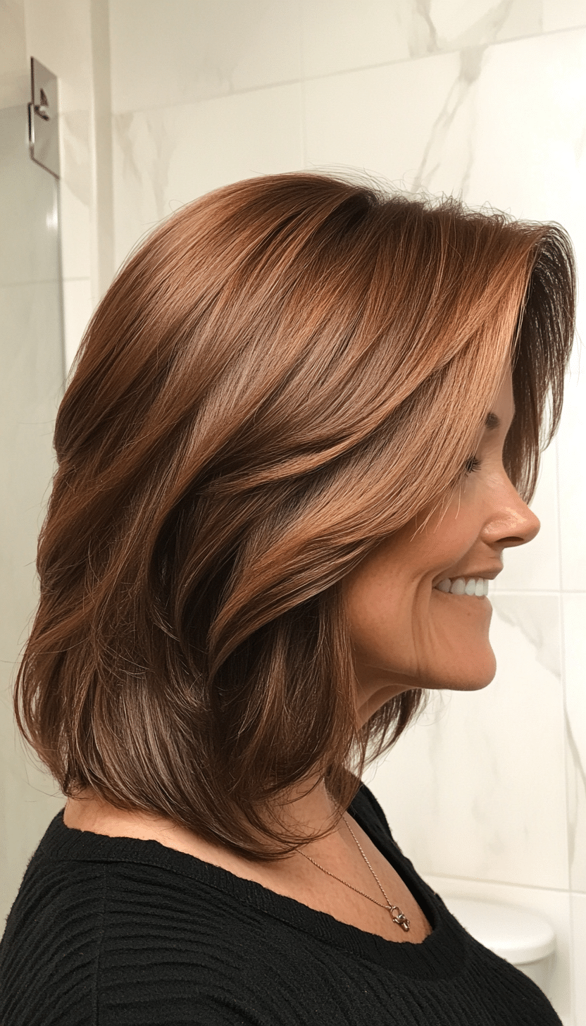 6. Classic Layered Lob - Chestnut Brown (Hairstyles For Women Over 60 Thin Hair) - Hairstyles For Women Over 60 Thin Hair