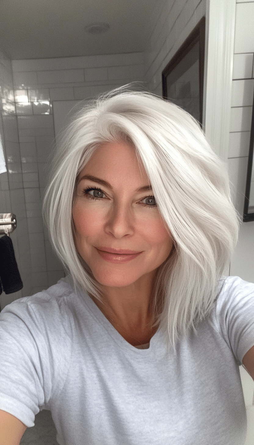 9. Chic Crop - Platinum Blonde (Hairstyles For Women Over 60 Thin Hair) - Hairstyles For Women Over 60 Thin Hair
