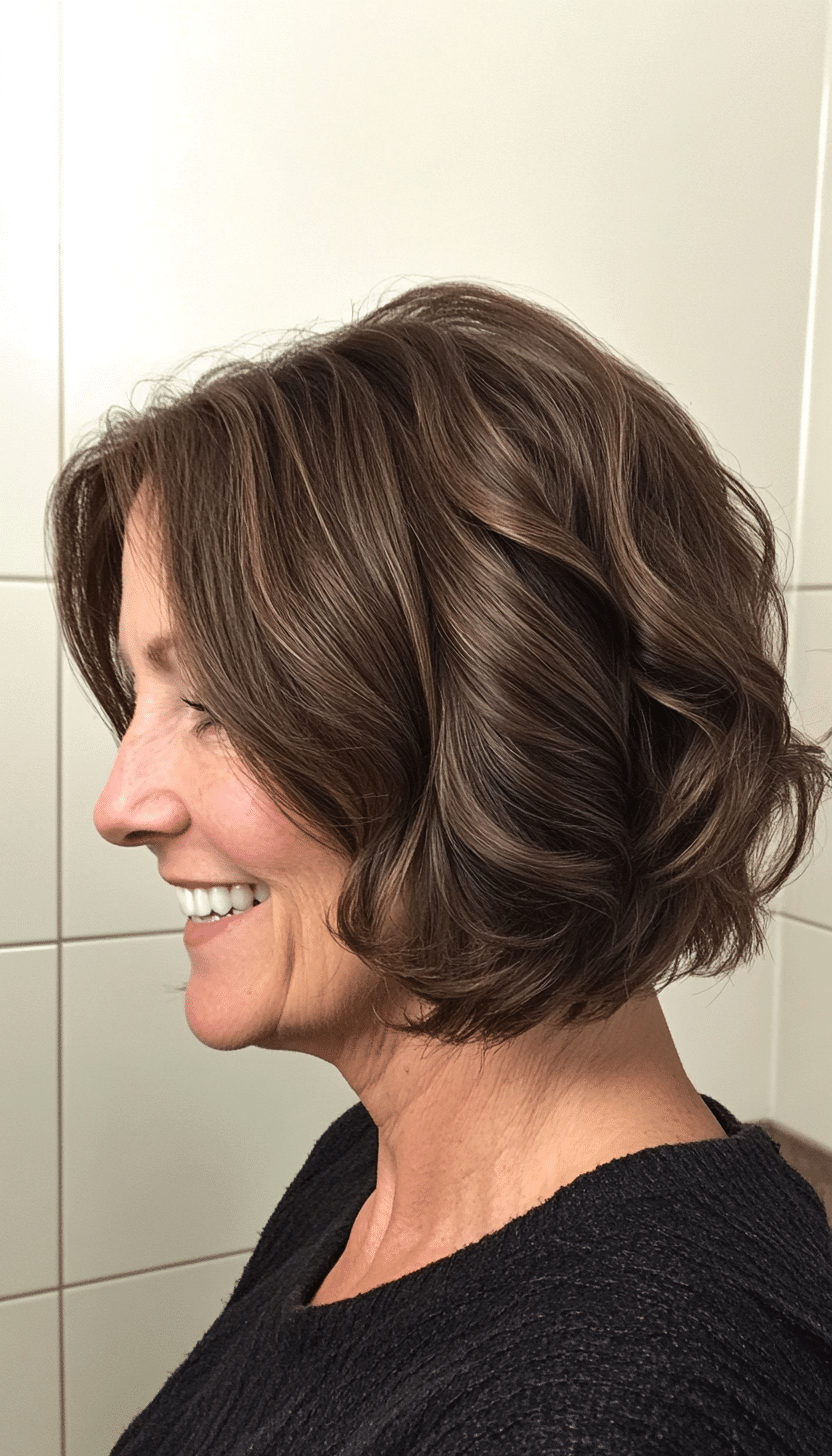 10. Natural Waves Bob - Chocolate Brown (Hairstyles For Women Over 60 Thin Hair) - Hairstyles For Women Over 60 Thin Hair