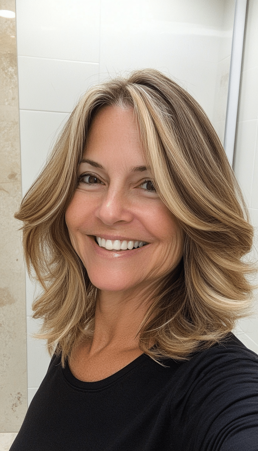 12. Layered Flip - Golden Brown (Hairstyles For Women Over 60 Thin Hair) - Hairstyles For Women Over 60 Thin Hair