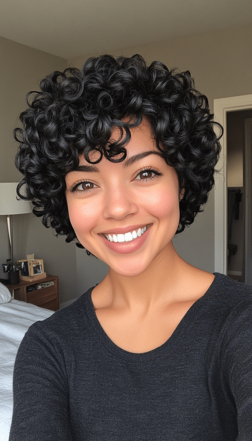2. Soft Black Tapered Curls (Short Curly Hairstyles For Women) - Short Curly Hairstyles For Women