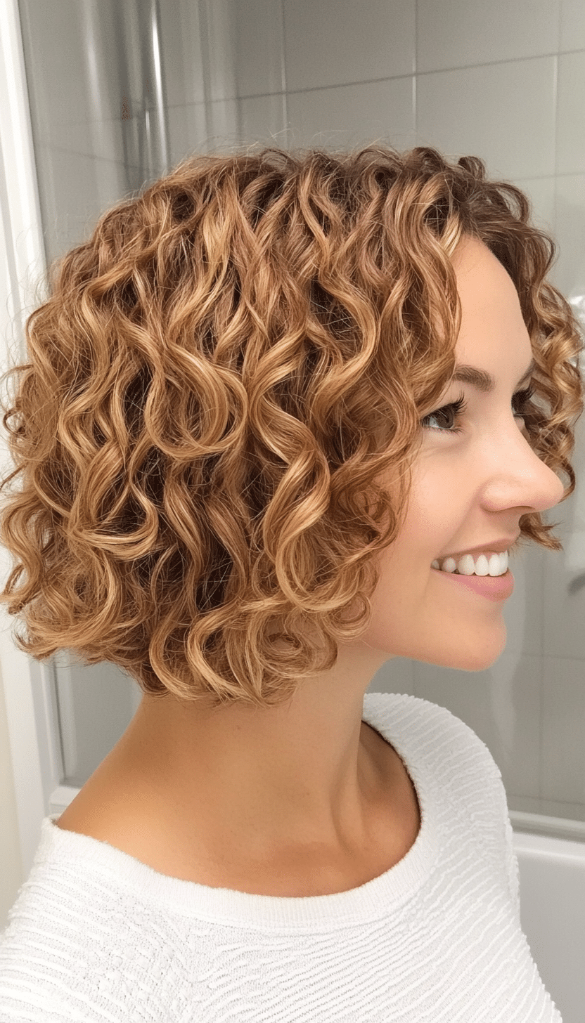3. Honey Blonde Curly Bob (Short Curly Hairstyles For Women) - Short Curly Hairstyles For Women