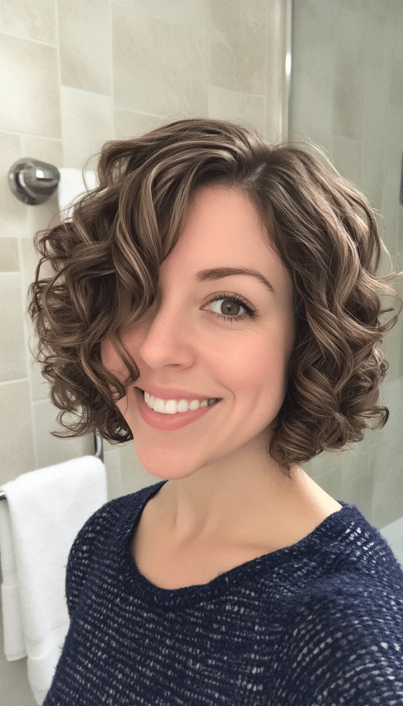 11. Light Ash Brown Curly Bob (Short Curly Hairstyles For Women) - Short Curly Hairstyles For Women