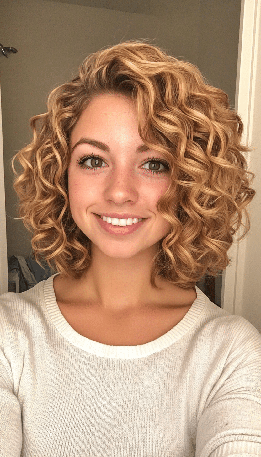 18. Golden Blonde Curly Tousle (Short Curly Hairstyles For Women) - Short Curly Hairstyles For Women