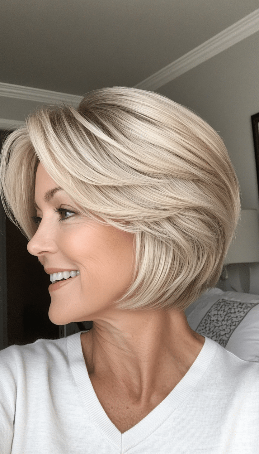 17. Ivory Blonde Short Layers (Layered Haircuts For Women Over 50) - Layered Haircuts For Women Over 50