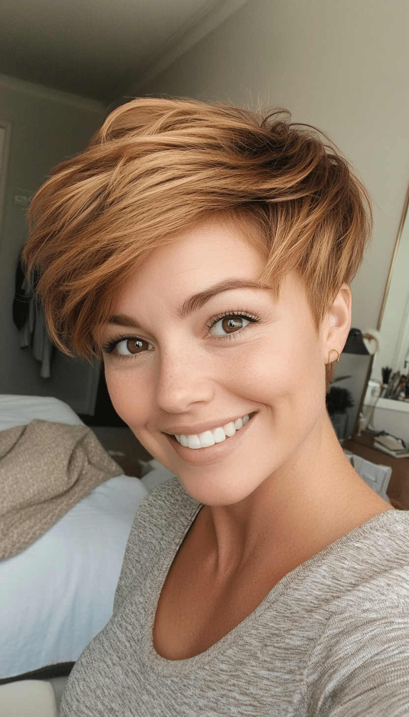 7. Golden Brown Pixie Crop (Very Short Pixie Haircuts) - Very Short Pixie Haircuts