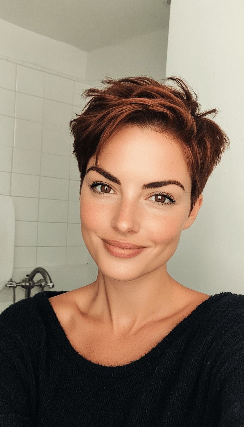 8. Deep Chestnut Pixie (Very Short Pixie Haircuts) - Very Short Pixie Haircuts