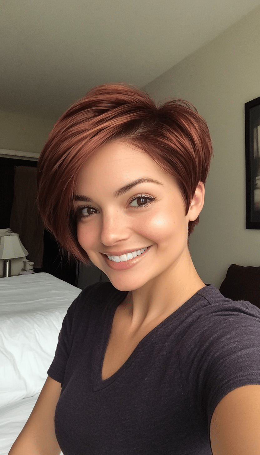 10. Short Layered Mahogany Pixie (Very Short Pixie Haircuts) - Very Short Pixie Haircuts
