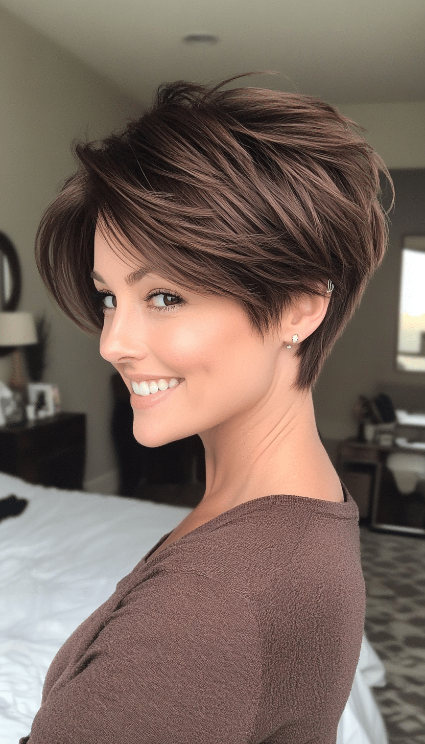 12. Chocolate Brown Pixie (Very Short Pixie Haircuts) - Very Short Pixie Haircuts