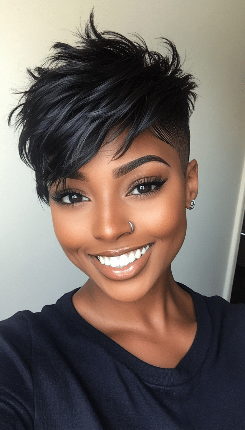 13. Ebony Pixie Undercut (Very Short Pixie Haircuts) - Very Short Pixie Haircuts